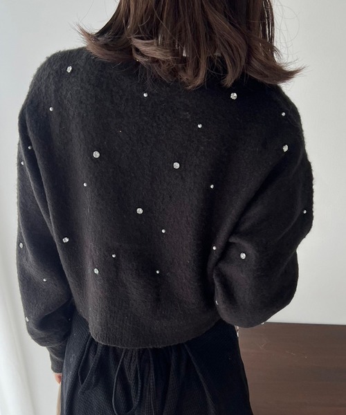 one after another NICE CLAUP ニット キラキラビジューニット