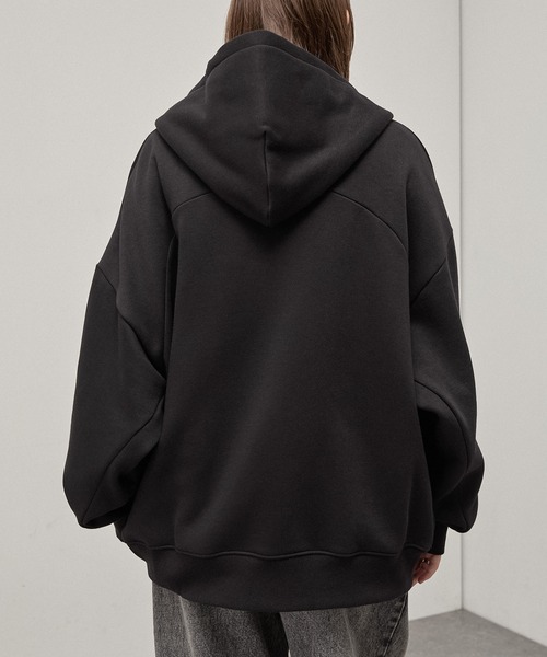 パーカー 裏起毛 「Alfred Alex」Rubber Logo Zip Hoodie/ラバーロゴ