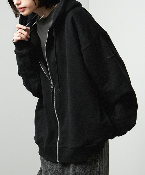 パーカー 「Alfred Alex」Rubber Logo Zip Hoodie/ラバーロゴ