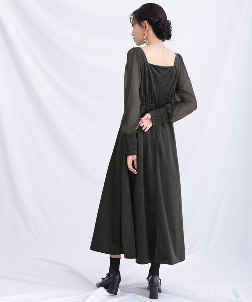 【7/20まで出品】atlo袖あり ミモレ丈3点セット結婚式オケージョンドレス atlo ドレス 袖あり＆ミモレ丈同窓会3点セットセレモニー結婚式