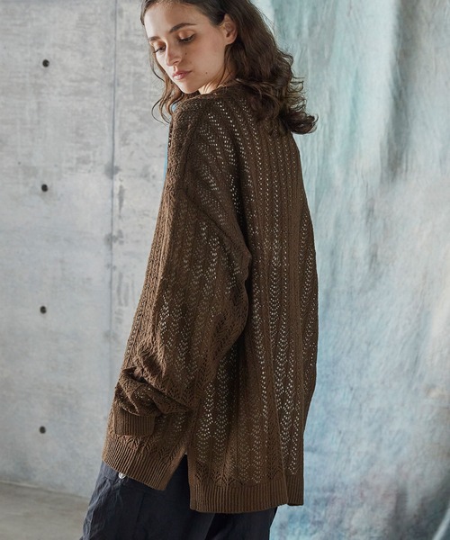 ニット上下 SERACE セーター ニット 「SERACE」Oversize openwork sheer