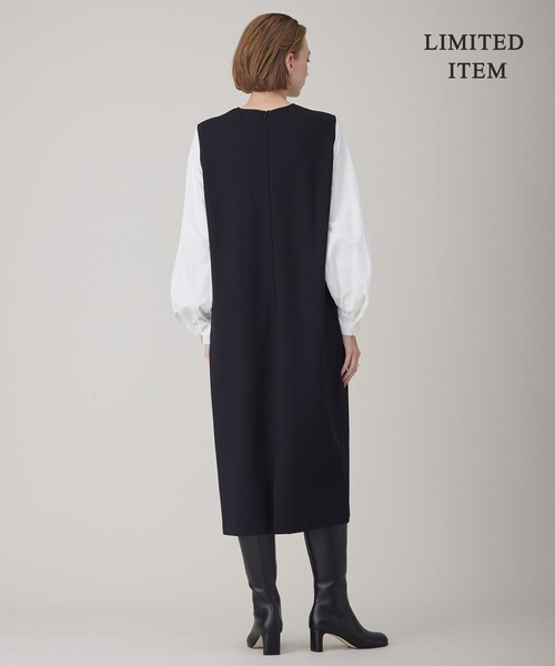 大きいサイズ＊ICB コンパクトヤーン ドッキング ワンピース＊２３区自由区組曲 ICB（アイシービー） ワンピース 「WEB限定・洗える」ストレッチポンチ