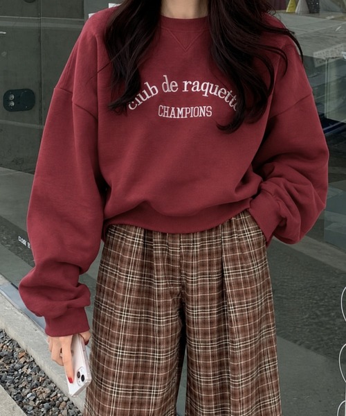 LACーVERT トレーナー スウェット 刺繍ロゴ オーバーサイズスウェット