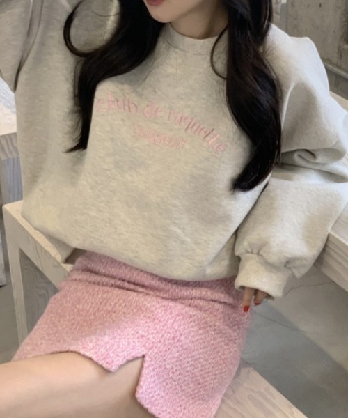 LACーVERT トレーナー スウェット 刺繍ロゴ オーバーサイズスウェット