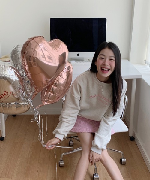 LACーVERT トレーナー スウェット 刺繍ロゴ オーバーサイズスウェット