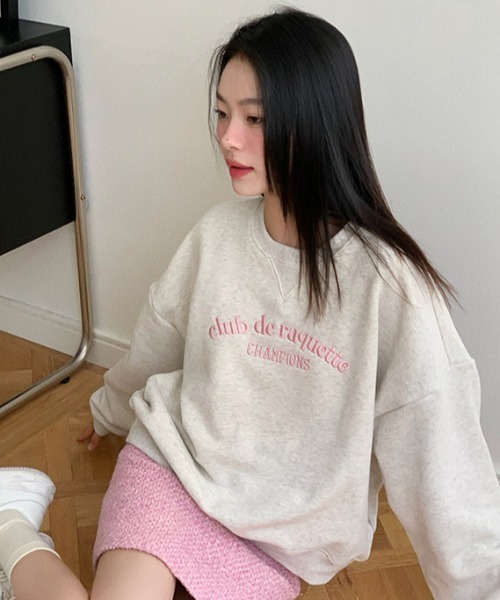 LACーVERT トレーナー スウェット 刺繍ロゴ オーバーサイズスウェット