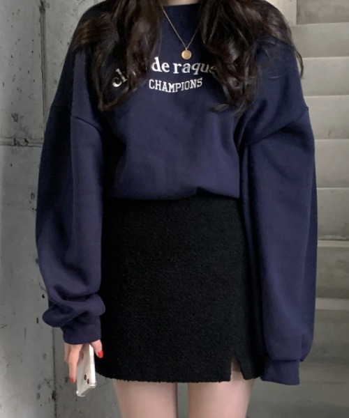 LACーVERT トレーナー スウェット 刺繍ロゴ オーバーサイズスウェット