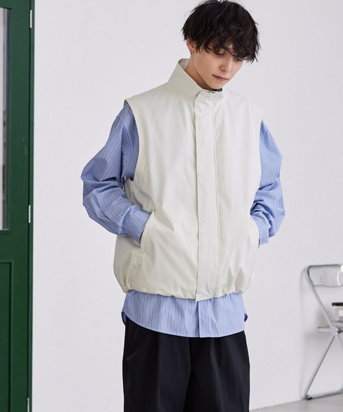 MONO-MART ベスト ジレ オーバートラック 比翼 ショートジップ
