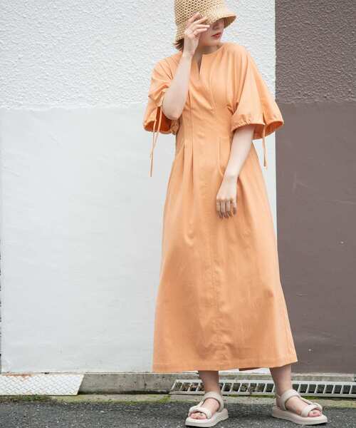 KBF（ケービーエフ） ワンピース 「2サイズ展開」ドロストスリーブ