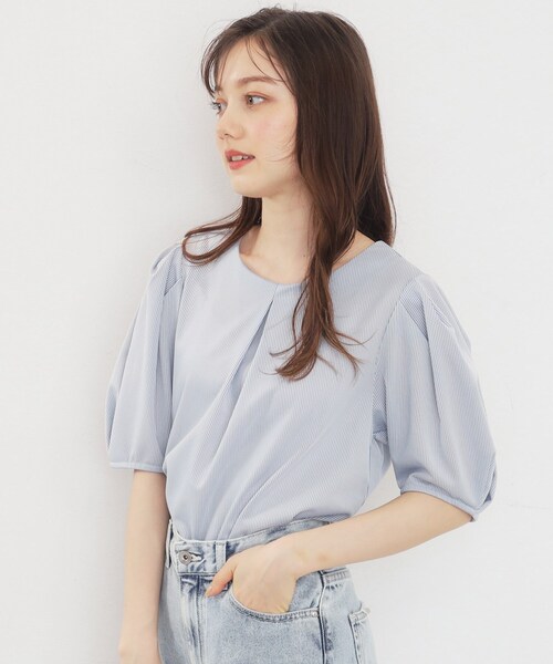 tシャツ ストライプタックスリーブカットソー レディース index tシャツ ストライプタックスリーブトップス「吸水速乾