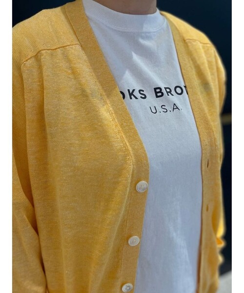BROOKS BROTHERS カーディガン リネン Vネック メンズ