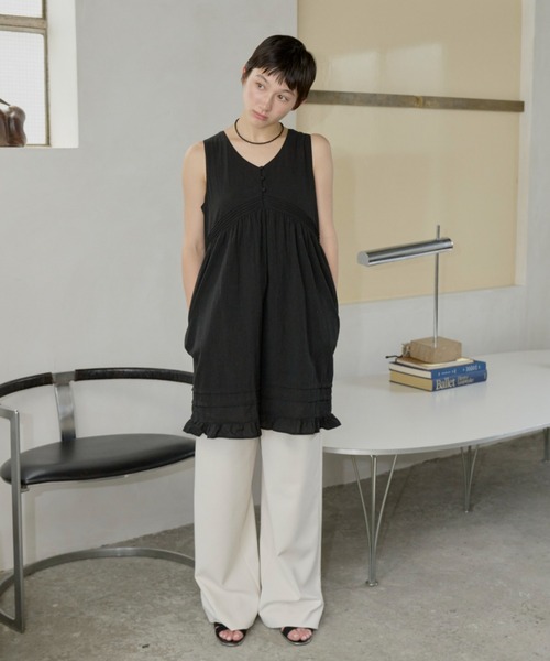 GIUNON スラックス パンツ double tuck wide slacks / ダブルタック