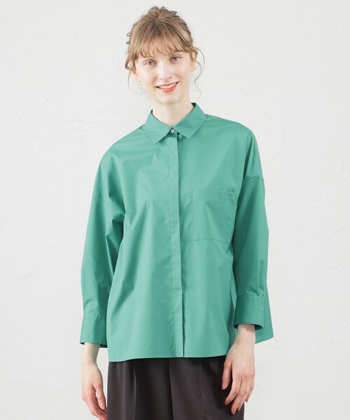 ブラウス シャツ フライフロントクロップドシャツ レディース