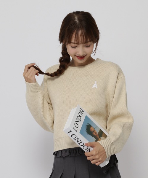 ALAND ニット セーター 「UNISEX」ALAND／Aロゴクルーニットプル