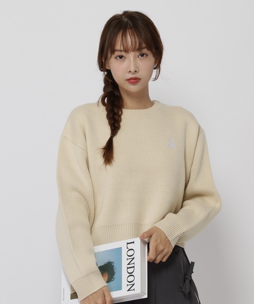 ニット セーター 「UNISEX」ALAND／Aロゴケーブルニットプルオーバー レディース ALAND ニット セーター 「UNISEX」ALAND／Aロゴケーブルニット