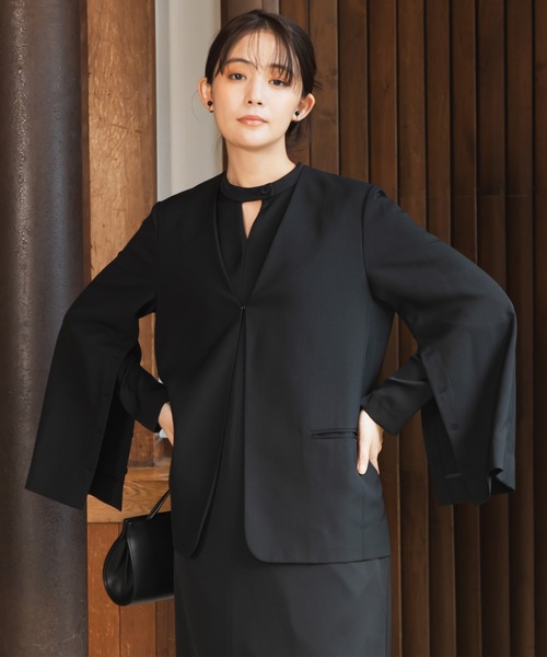 formformaフォルムフォルマノーカラージャケット7号 喪服】ノーカラージャケット＆フレア レディースワンピース