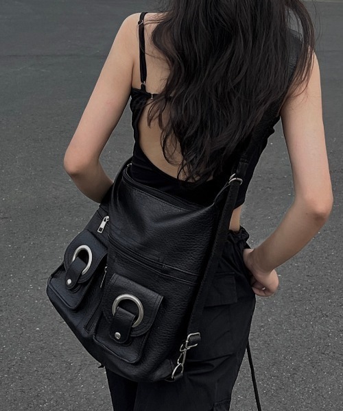 【Lenina】BLISSショルダーバッグ Lenina】サナ着用 FLORlA shoulder cross bag_black☆追跡付