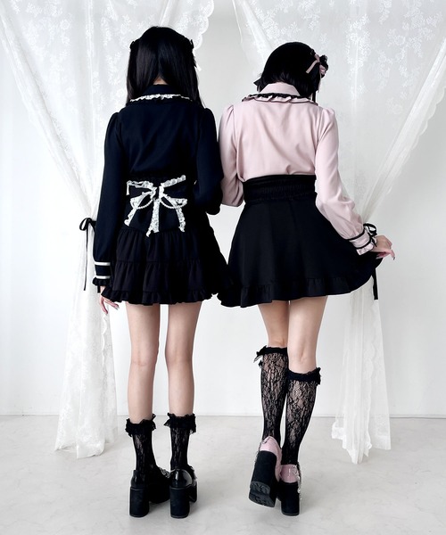 DearMyLoveEmily フリルたっぷりはしごレースリボンミニジャンスカ One