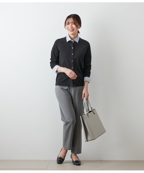 NEWYORKER パンツ バックブラッシュツイル サイドゴムテーパード