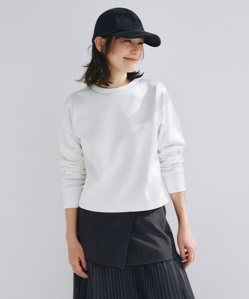 tシャツ 「洗える」サテンボンディング クルーネックプルオーバー レディース