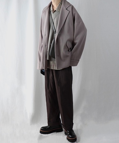 「Loose/ルース」 チェスターコート S スモークグレー メンズ_画像6
