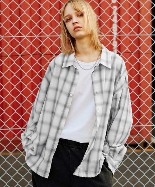 ROCHEM（ローシェン） シャツ ドローコードオンブレチェックシャツ