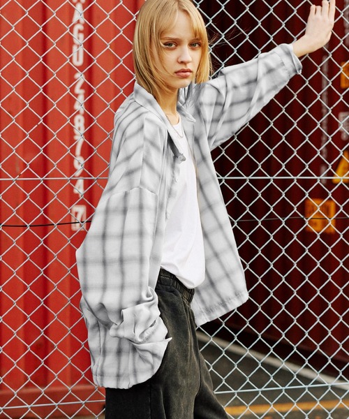 ROCHEM（ローシェン） シャツ ドローコードオンブレチェックシャツ