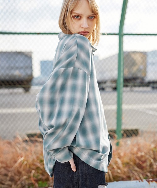 ROCHEM（ローシェン） シャツ ドローコードオンブレチェックシャツ