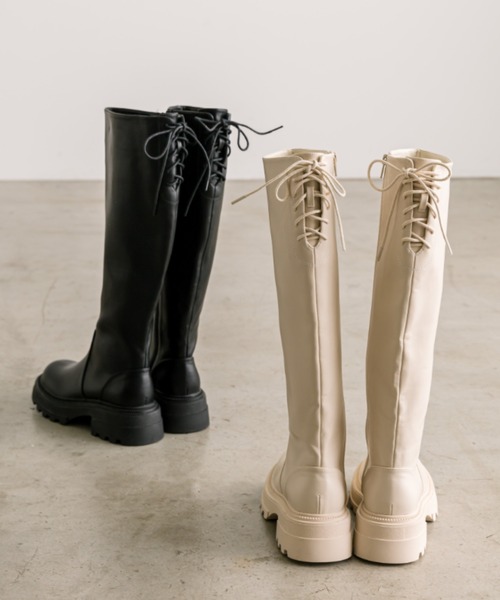 「OLIVE des OLIVE」 ロングブーツ LARGE ブラック レディース_画像2