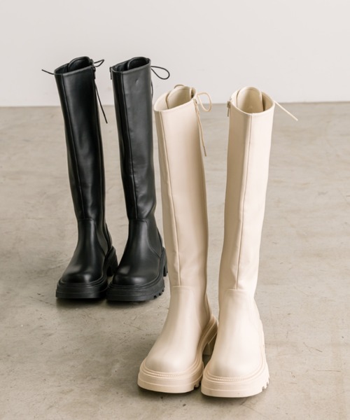 「OLIVE des OLIVE」 ロングブーツ LARGE ブラック レディース_画像3
