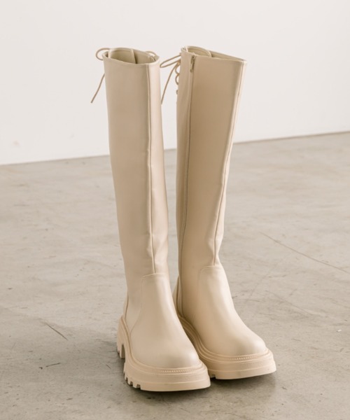 「OLIVE des OLIVE」 ロングブーツ LARGE ブラック レディース_画像4