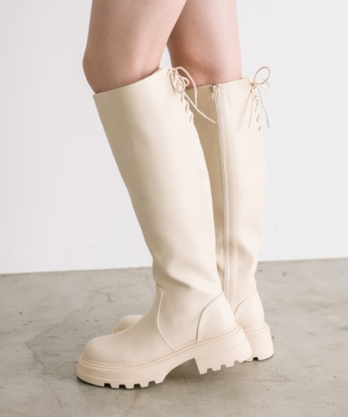 「OLIVE des OLIVE」 ロングブーツ LARGE ブラック レディース_画像5