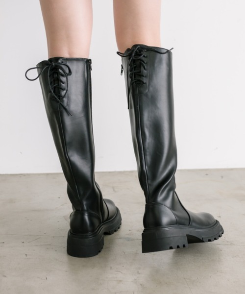 「OLIVE des OLIVE」 ロングブーツ LARGE ブラック レディース_画像9