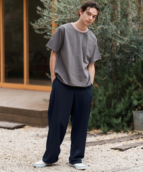CAMBIO パンツ mp13310-Seersucker Wide Straight Pants ワイド