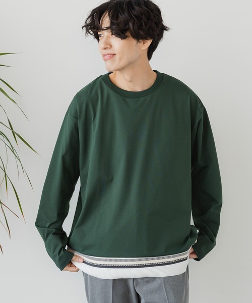 GLOBAL WORK（グローバルワーク） tシャツ サラサラ快適DRYキリカエT