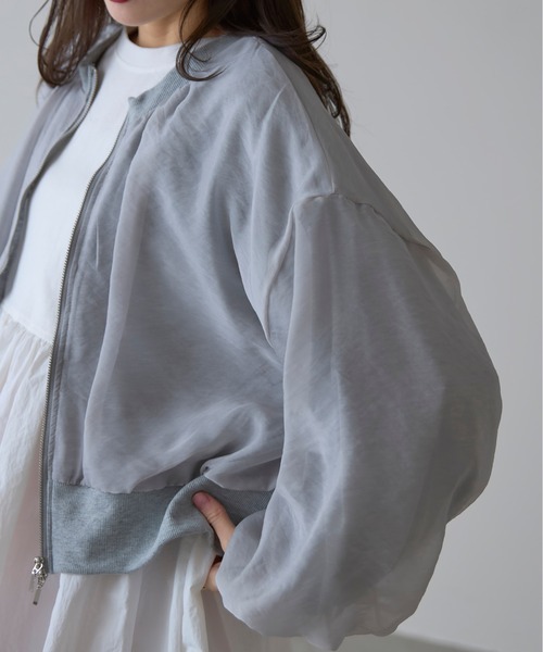 &. NOSTALGIA カーディガン 「ZOZO限定」オーガンジーレイヤード