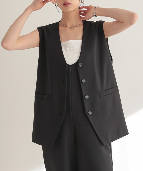 for/c（フォーシー） ベスト ジレ 「セットアップ対応」パウダリー