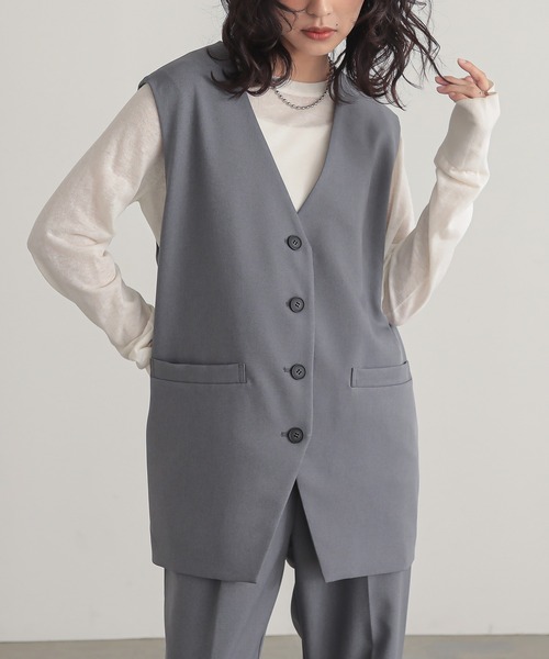 for/c（フォーシー） ベスト ジレ 「セットアップ対応」パウダリー