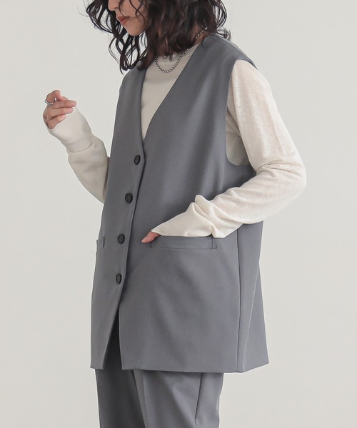 for/c（フォーシー） ベスト ジレ 「セットアップ対応」パウダリー
