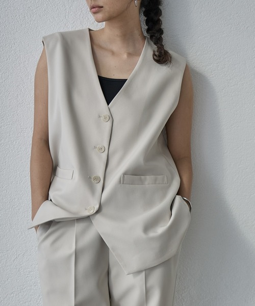 for/c（フォーシー） ベスト ジレ 「セットアップ対応」パウダリー