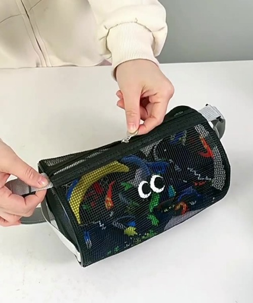pyornim ポーチ 目玉メッシュトラベルショルダー レディース