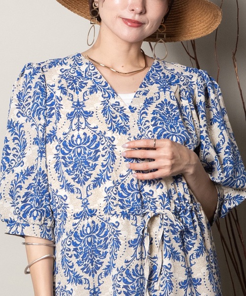 ワンピース オリエンタルプリント ティアードワンピース : ZOZOTOWN