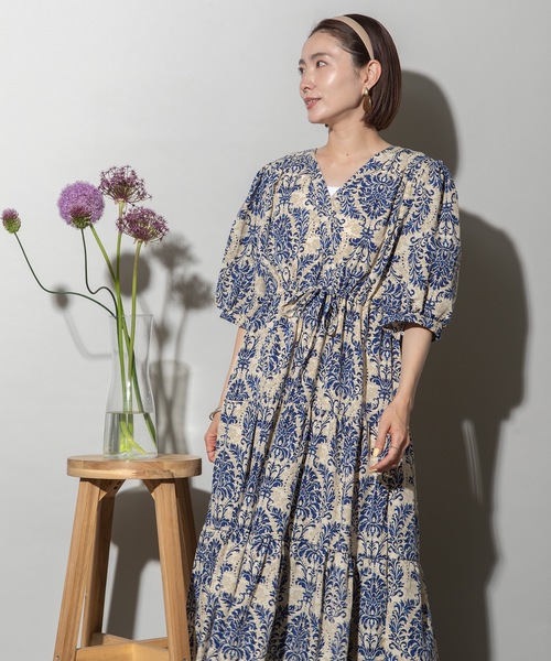 ワンピース オリエンタルプリント ティアードワンピース : ZOZOTOWN