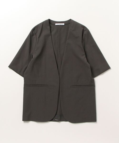 UNITED ARROWS ダークグレー ノーカラージャケット
