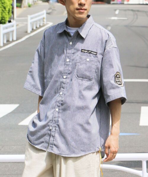 【希少】 GILET スタッズ付き リメイク 落書き ヒッコリー シャツ CRAFT STANDARD BOUTIQUE（クラフトスタンダードブティック） シャツ