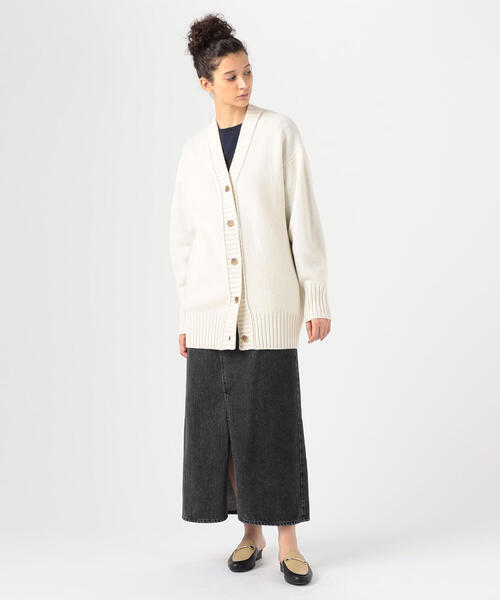 未使用◼️マカフィーMACPHEEウール100%リブニットカーディガン MACPHEE（マカフィー） ニットカーディガン S ブルー レディース