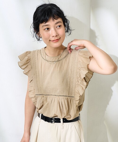 FREAK'S STORE ブラウス シャツ インドボイル フリル