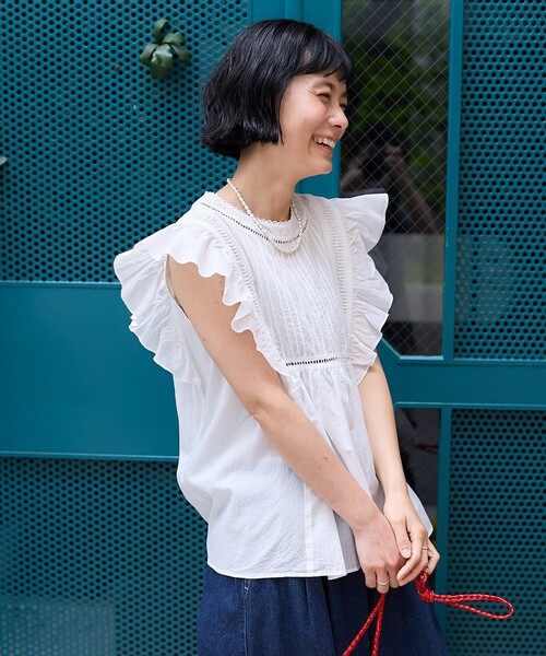 FREAK'S STORE ブラウス シャツ インドボイル フリル