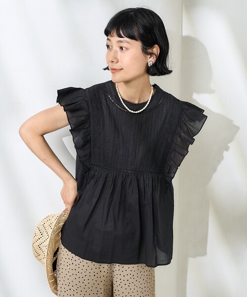 FREAK'S STORE ブラウス シャツ インドボイル フリル