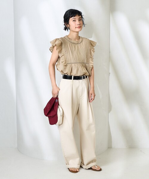 「FREAK'S STORE」 ノースリーブブラウス フリ- ピンク レディース FREAK'S STORE/<UVカット/接触冷感>COOLPASS コンパクト